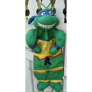 TMNT 1990 Vtg Prestige Toy Leonardo Plush Nylon Shoe Toy Holder Storage 31”